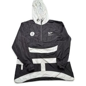 Mens XL Windbreaker Black White Pullover Streetwear Half Zip For The Cltr Hood